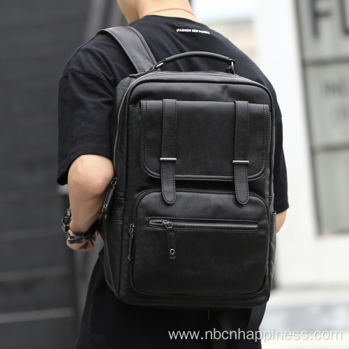 cuir boy book bags male leather backpack